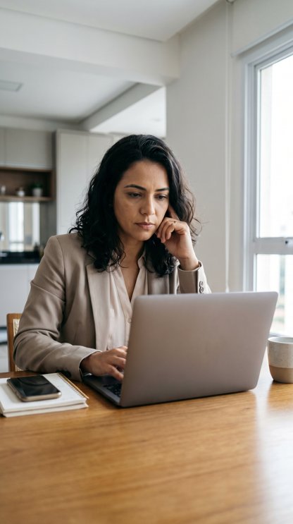 Real estate agent working on a laptop